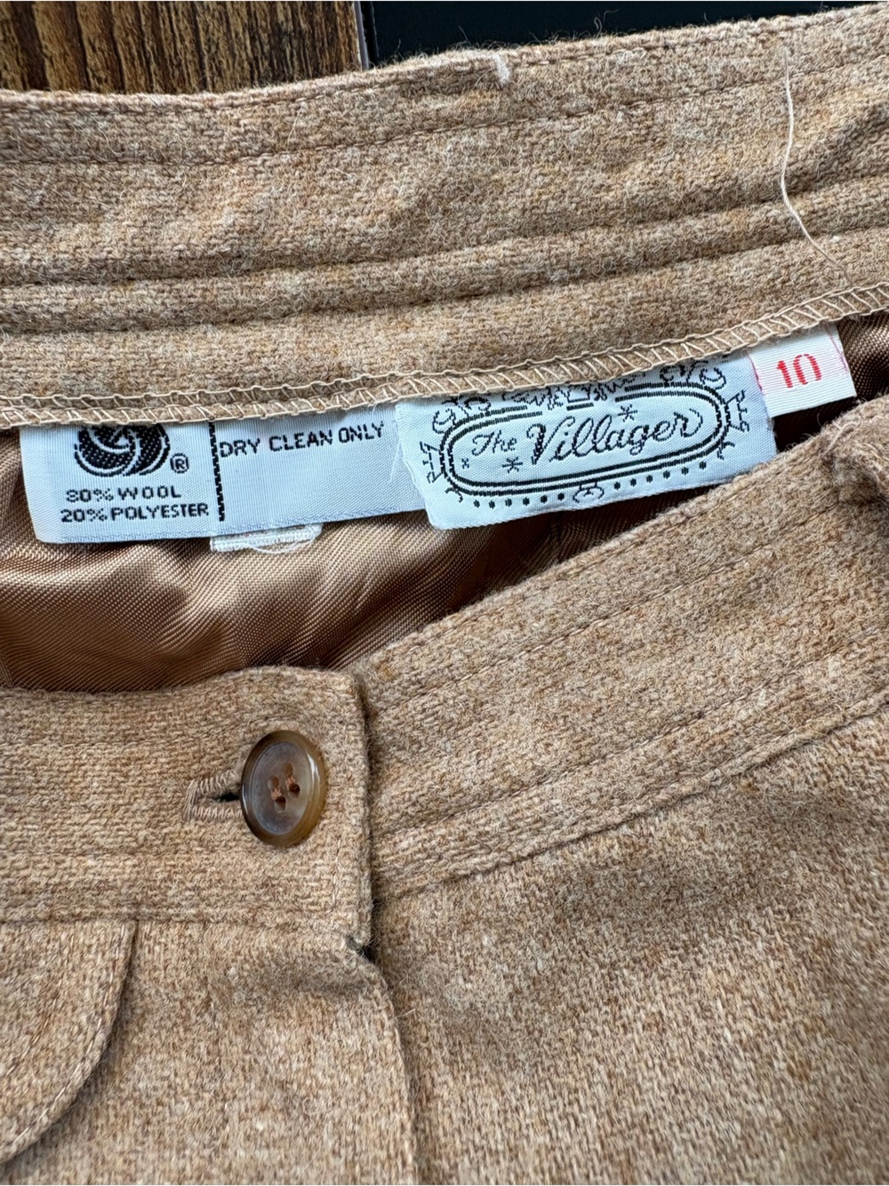 Vintage Casual Wool-Blend Pants in Camel - Picture 7 of 7